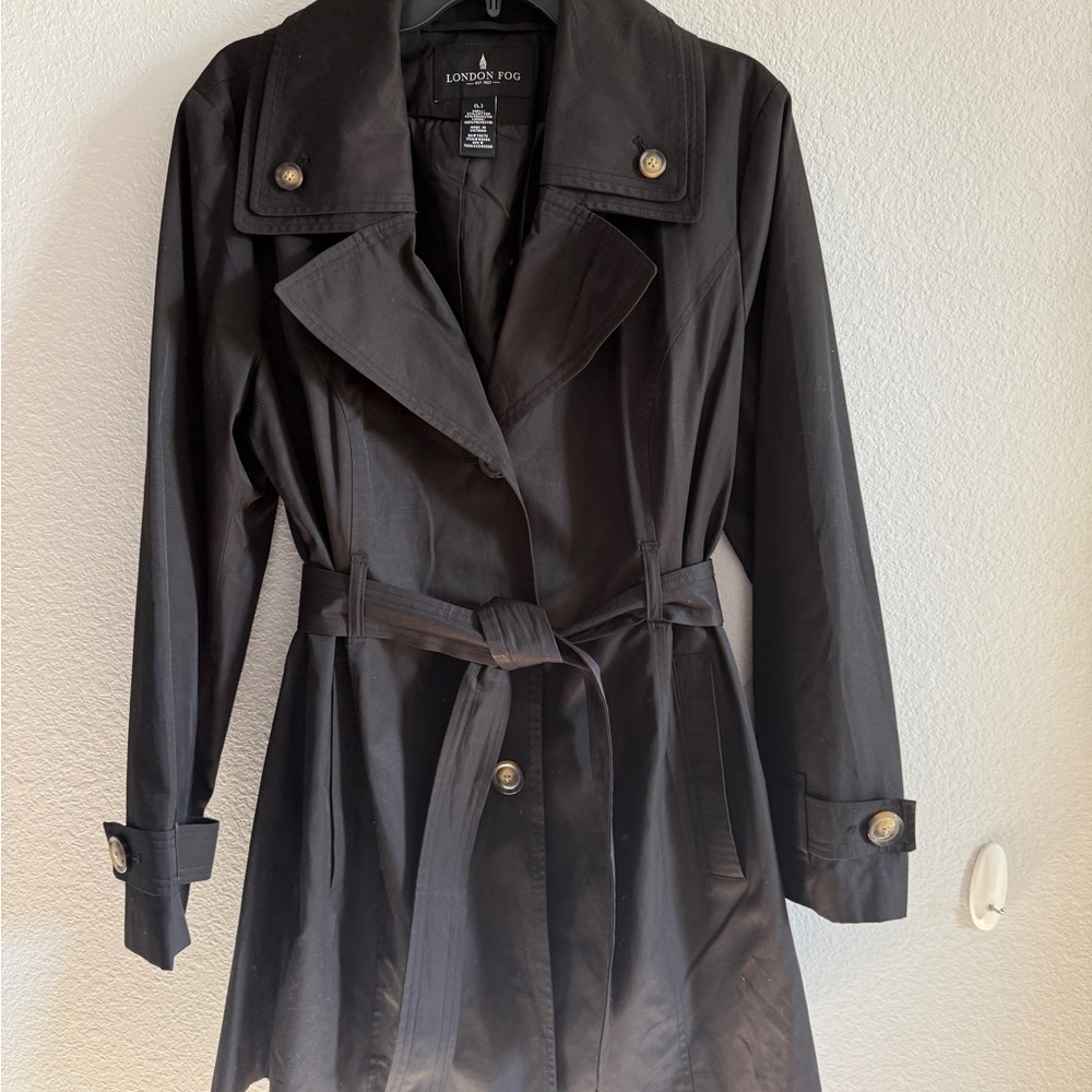 London Fog Women's Black Trench Coat